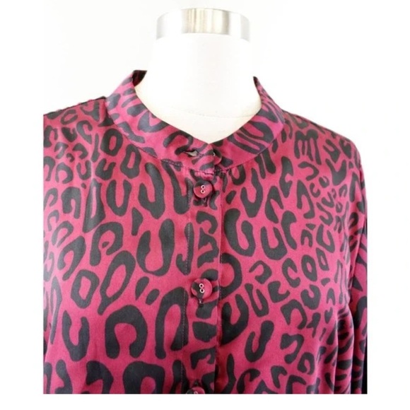 REBECCA MINKOFF BOHEMIAN BURGUNDY & BLACK OLLIE DRESS SZ 1X EUC - Picture 7 of 10